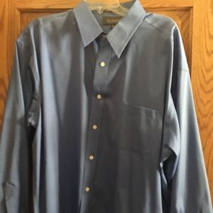 Blue non-iron dress shirt